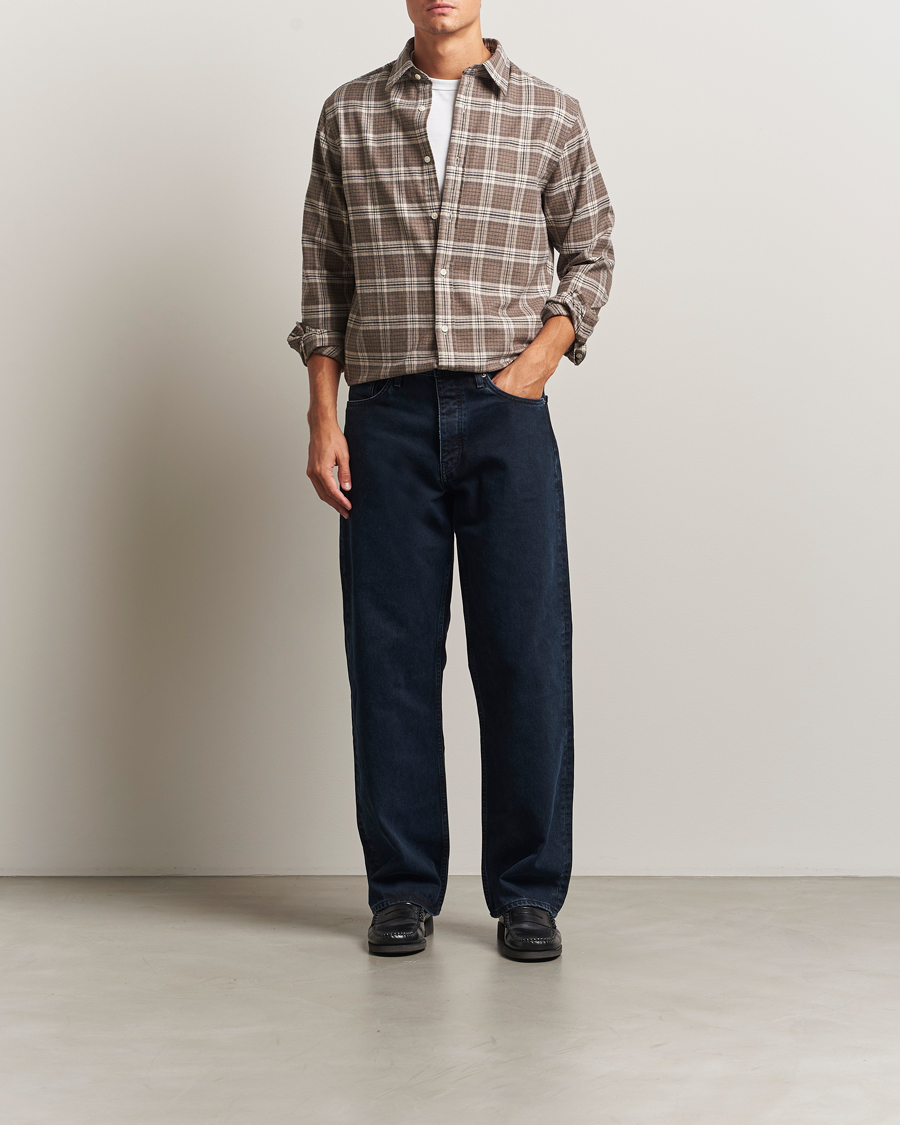 Homme | Chemises | GANT | Regular Fit Checked Flannel Shirt Dark Hazelnut Melange