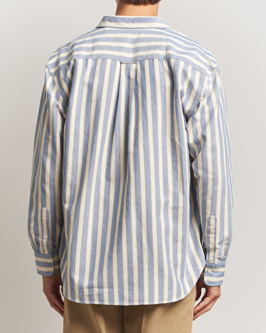 Homme | Chemises | GANT | Relaxed Fit Striped Heritage Oxford Shirt Blue Water