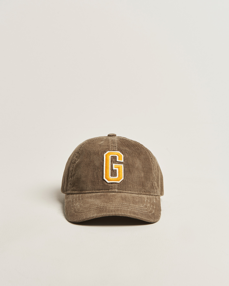 Homme | GANT G Badge Corduroy Cap Taupe Beige | GANT | G Badge Corduroy Cap Taupe Beige