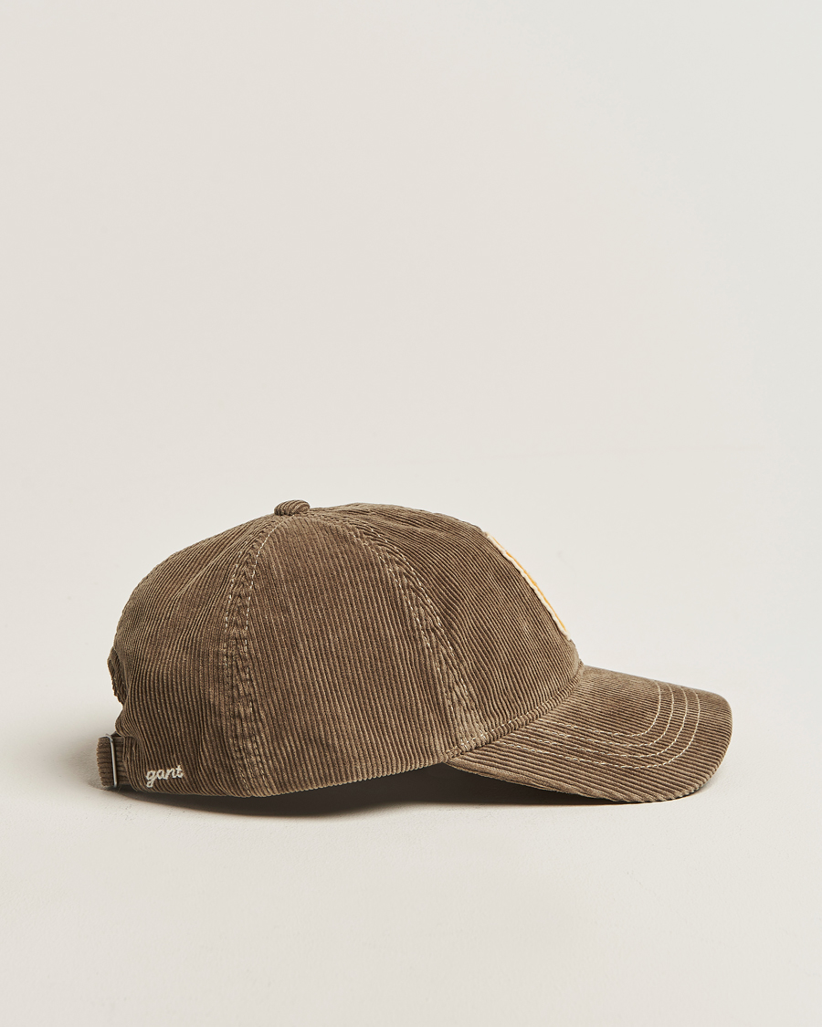 Homme | GANT G Badge Corduroy Cap Taupe Beige | GANT | G Badge Corduroy Cap Taupe Beige