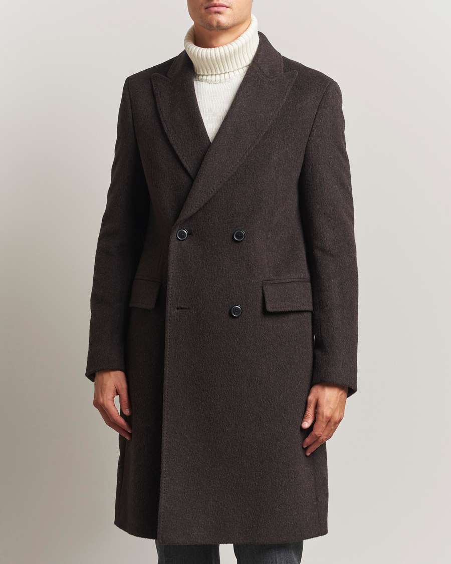 Homme | Manteaux Et Vestes | BOSS BLACK | Hyde Wool/Alpaca Double Breasted Coat Dark Brown