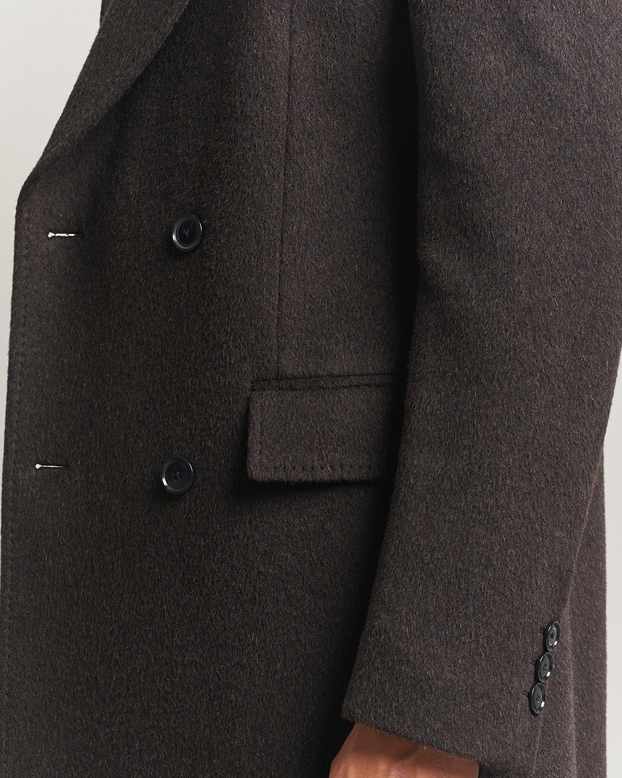 Homme | Manteaux Et Vestes | BOSS BLACK | Hyde Wool/Alpaca Double Breasted Coat Dark Brown