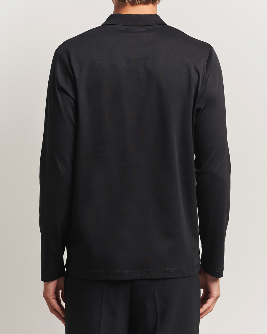 Homme | Polos | NN07 | Paul Mercerized Long Sleeve Polo Black