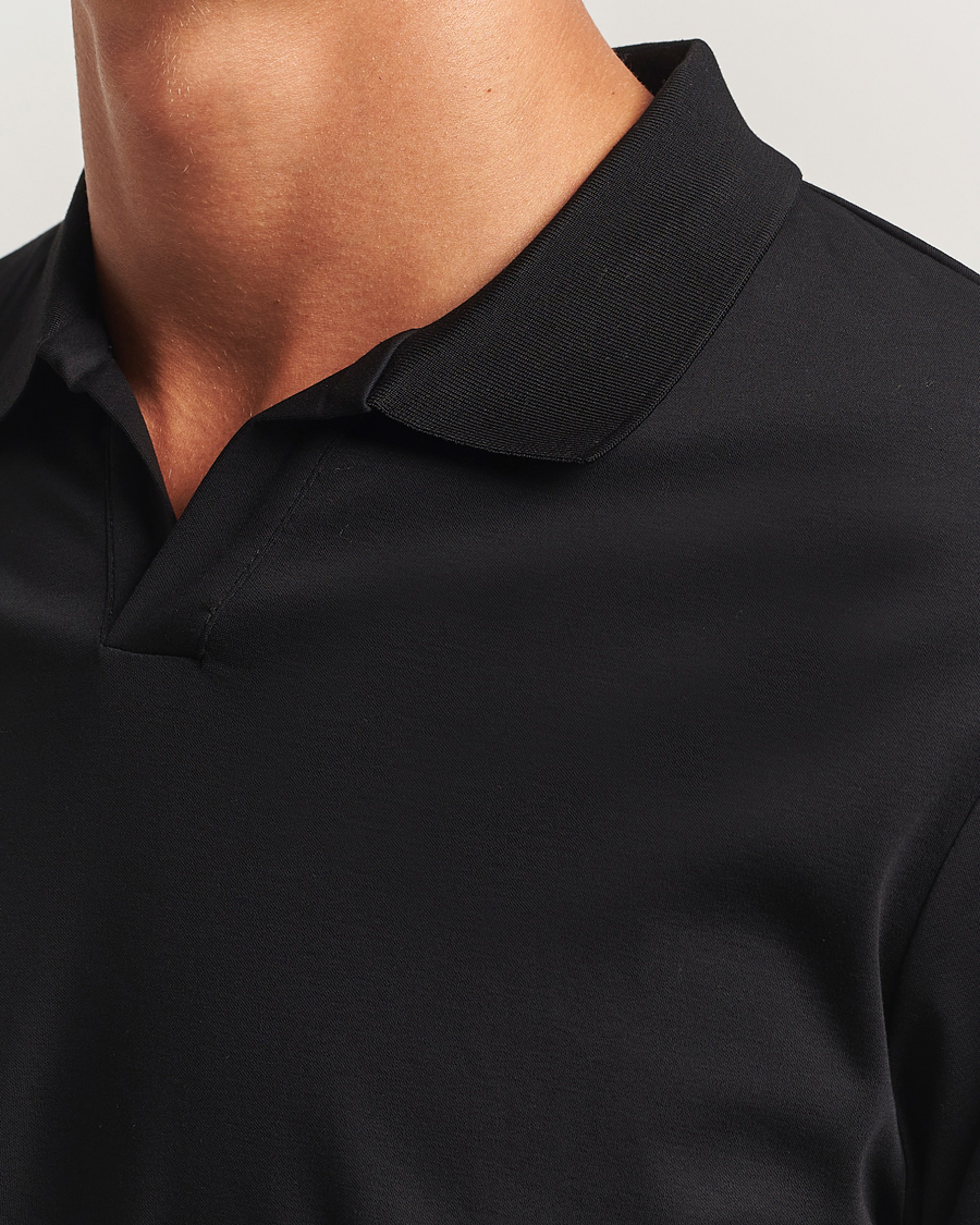 Homme | Polos | NN07 | Paul Mercerized Long Sleeve Polo Black