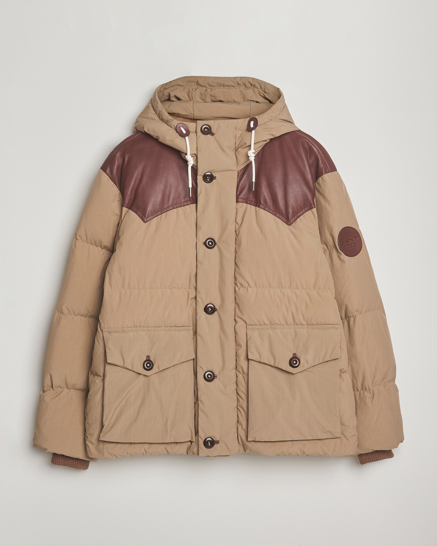 Homme | Manteaux Et Vestes | GANT 240 Mulberry Street | Cotton Down Hooded Jacket Carmel Beige