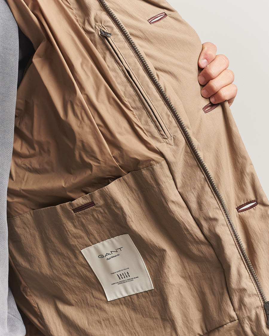 Homme | Manteaux Et Vestes | GANT 240 Mulberry Street | Cotton Down Hooded Jacket Carmel Beige