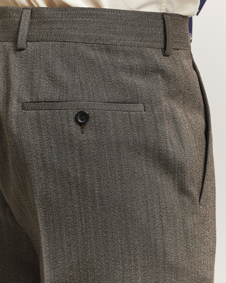 Homme | Pantalons | GANT 240 Mulberry Street | Herringbone Suit Pants Deep Brown