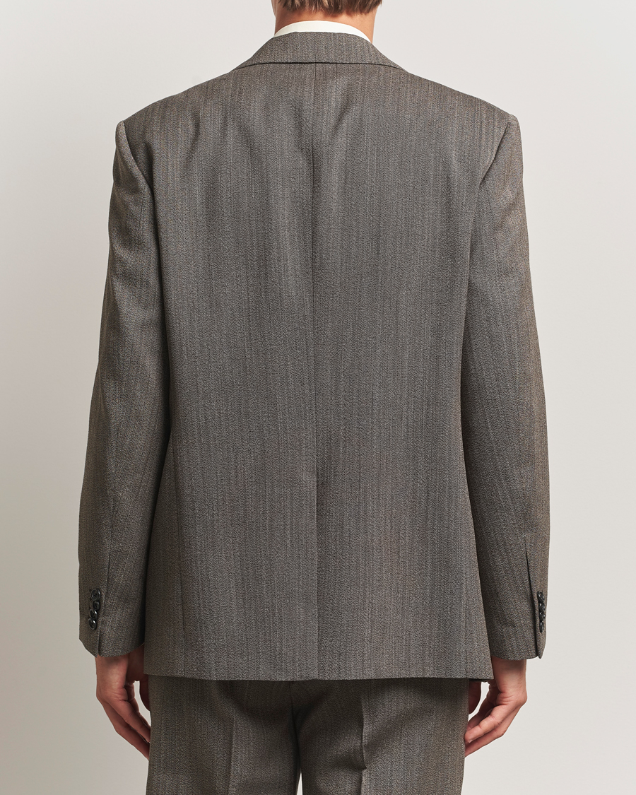 Homme | Blazers | GANT 240 Mulberry Street | Herringbone Suit Jacket Deep Brown