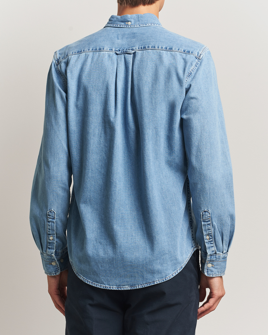 Homme | Chemises | GANT | Regular Fit Denim Shirt Light Blue Worn In
