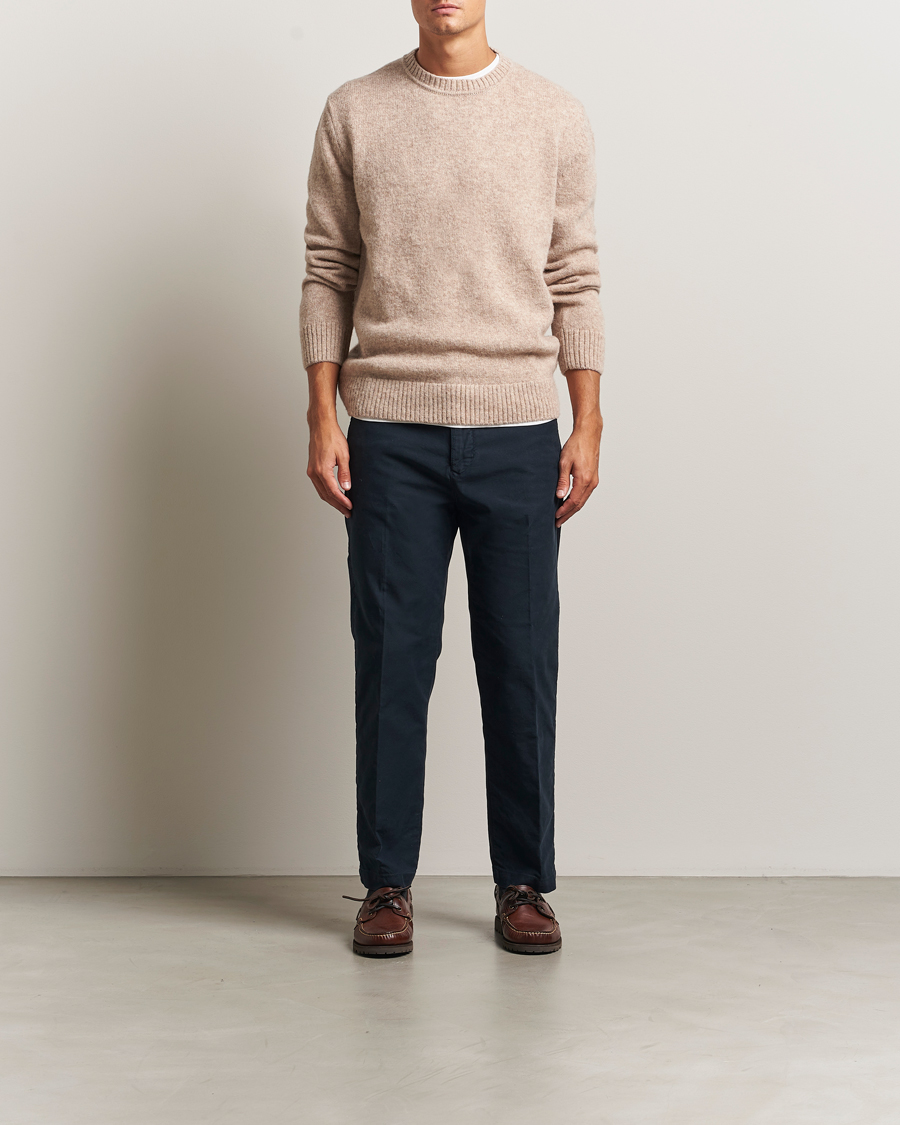 Homme | Pulls Et Tricots | Gant | Scottish Wool Knitted Crew Neck Sweater Khaki Melange