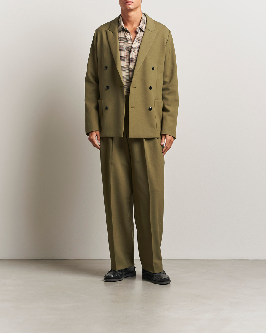 Homme | Pantalons | NN07 | Justin Double Pleated Suit Trousers Firene Green