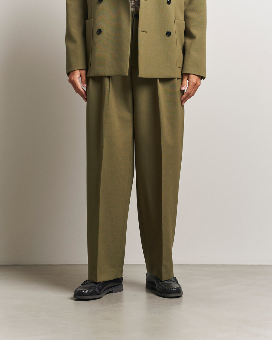 Homme | Pantalons | NN07 | Justin Double Pleated Suit Trousers Firene Green