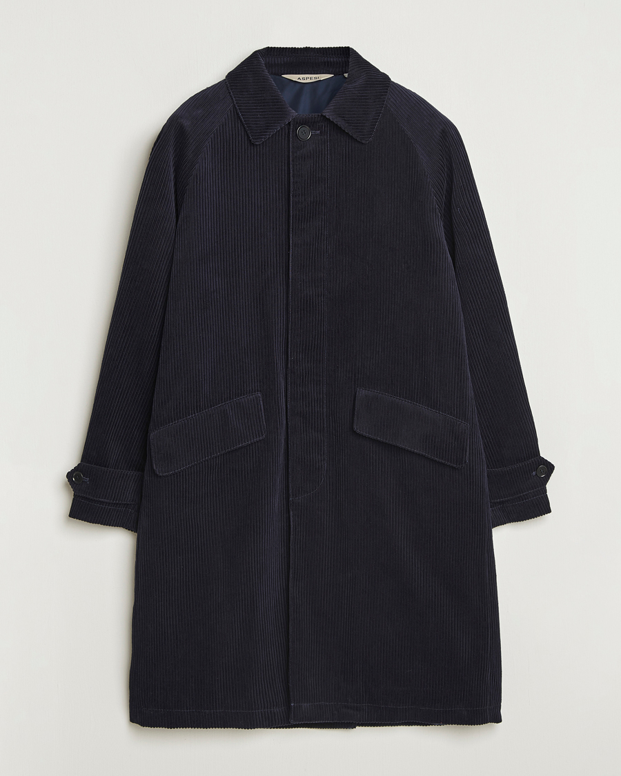 Homme | Manteaux Et Vestes | Aspesi | Corduroy Raglan Coat Navy