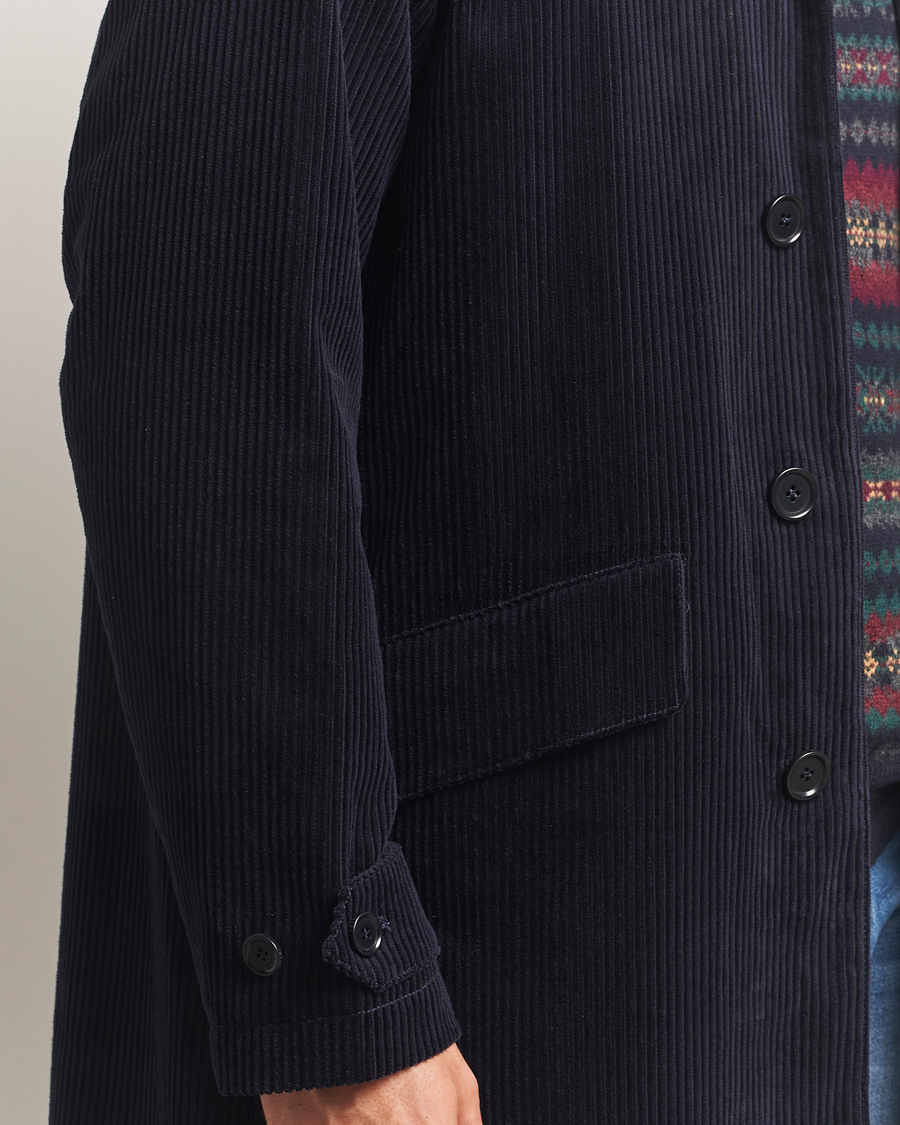 Homme | Manteaux Et Vestes | Aspesi | Corduroy Raglan Coat Navy