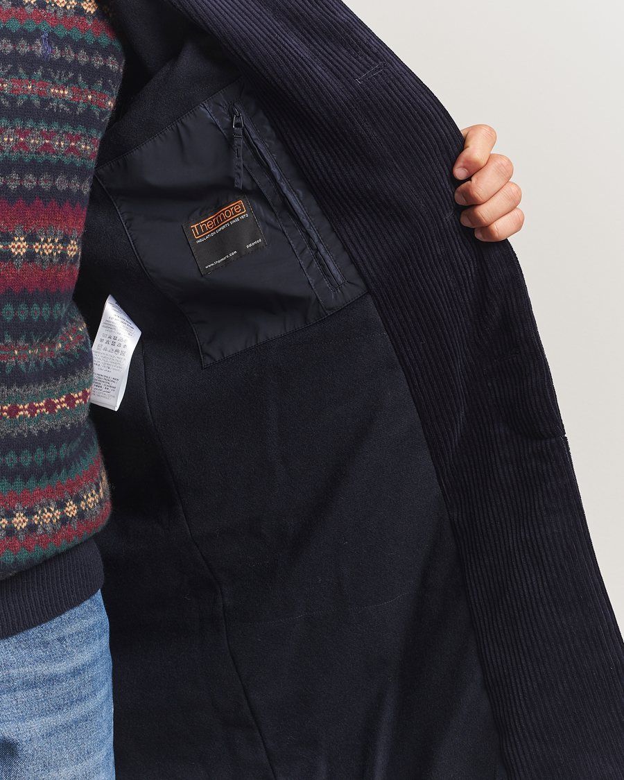 Homme | Manteaux Et Vestes | Aspesi | Corduroy Raglan Coat Navy