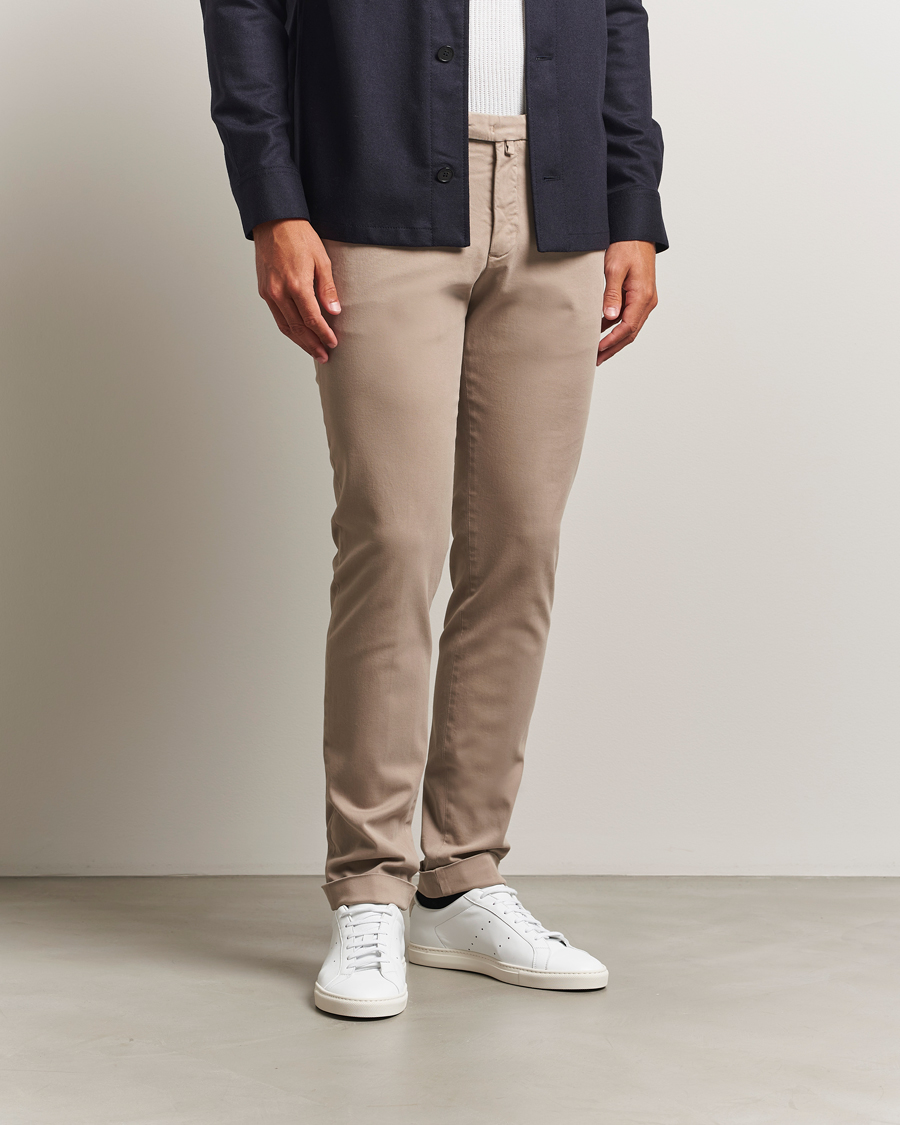 Homme | Pantalons | Briglia 1949 | Slim Fit Cotton Stretch Chino Beige