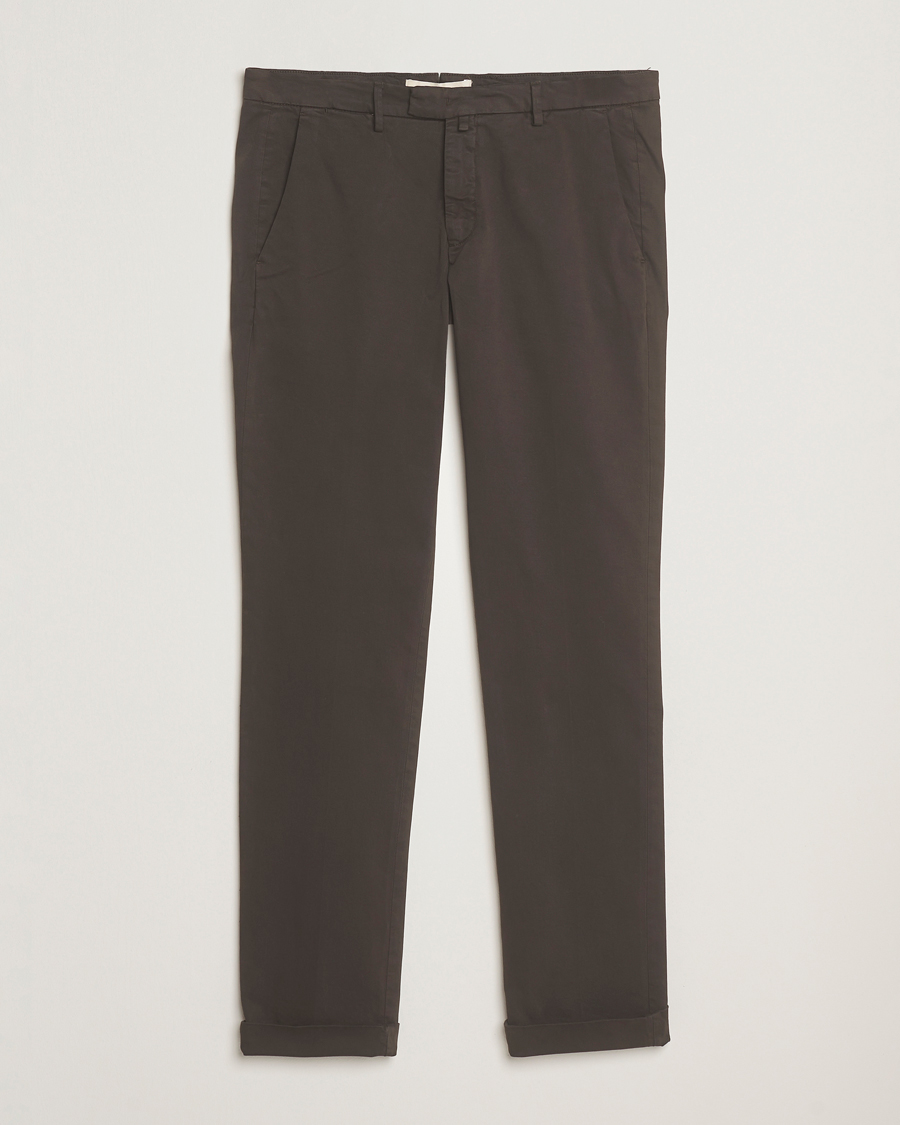 Homme | Pantalons | Briglia 1949 | Slim Fit Cotton Stretch Chino Dark Brown