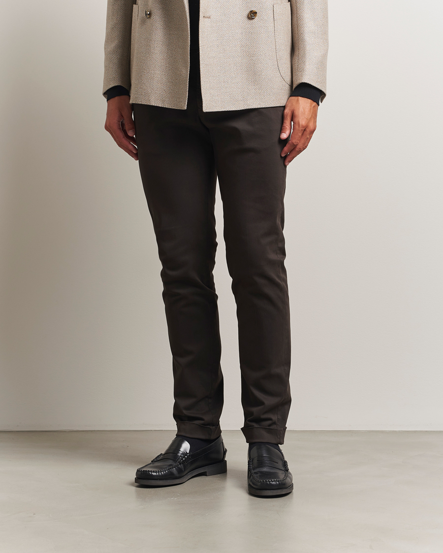 Homme | Pantalons | Briglia 1949 | Slim Fit Cotton Stretch Chino Dark Brown