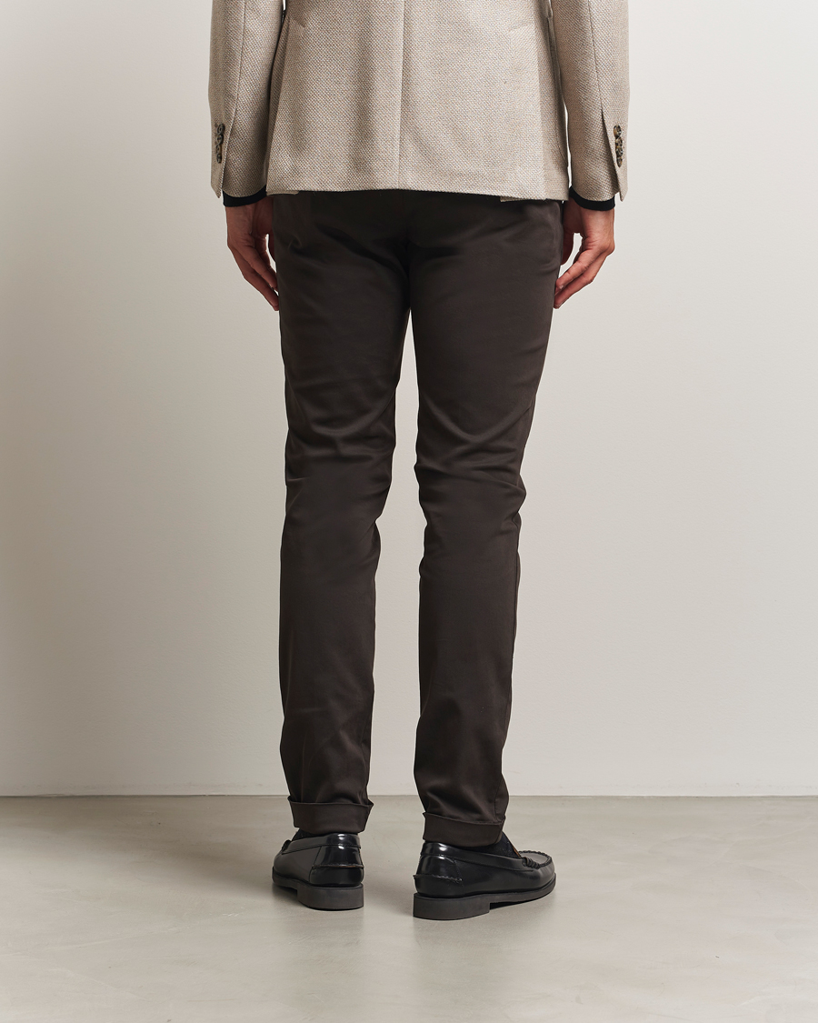 Homme | Pantalons | Briglia 1949 | Slim Fit Cotton Stretch Chino Dark Brown