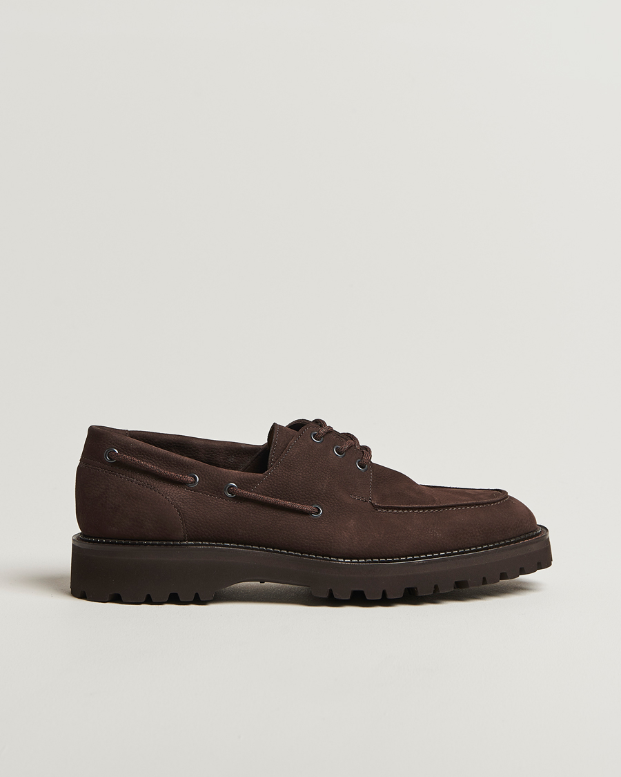 Homme | Derbies | John Lobb | Tide Moc Toe Derby Dark Brown Nubuck