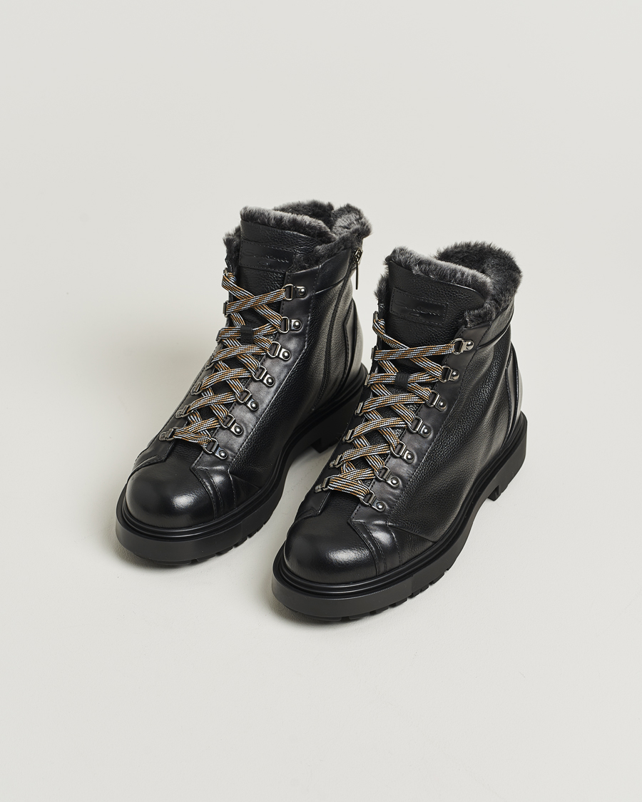 Homme | Bottes | Santoni | St Moritz Winter Boots Black Calf