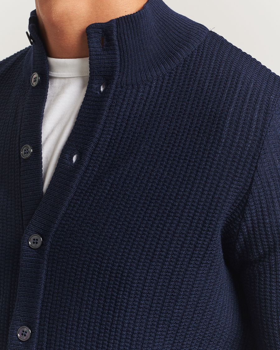 Homme | Pulls Et Tricots | Stenströms | Knitted Structure Cardigan Navy
