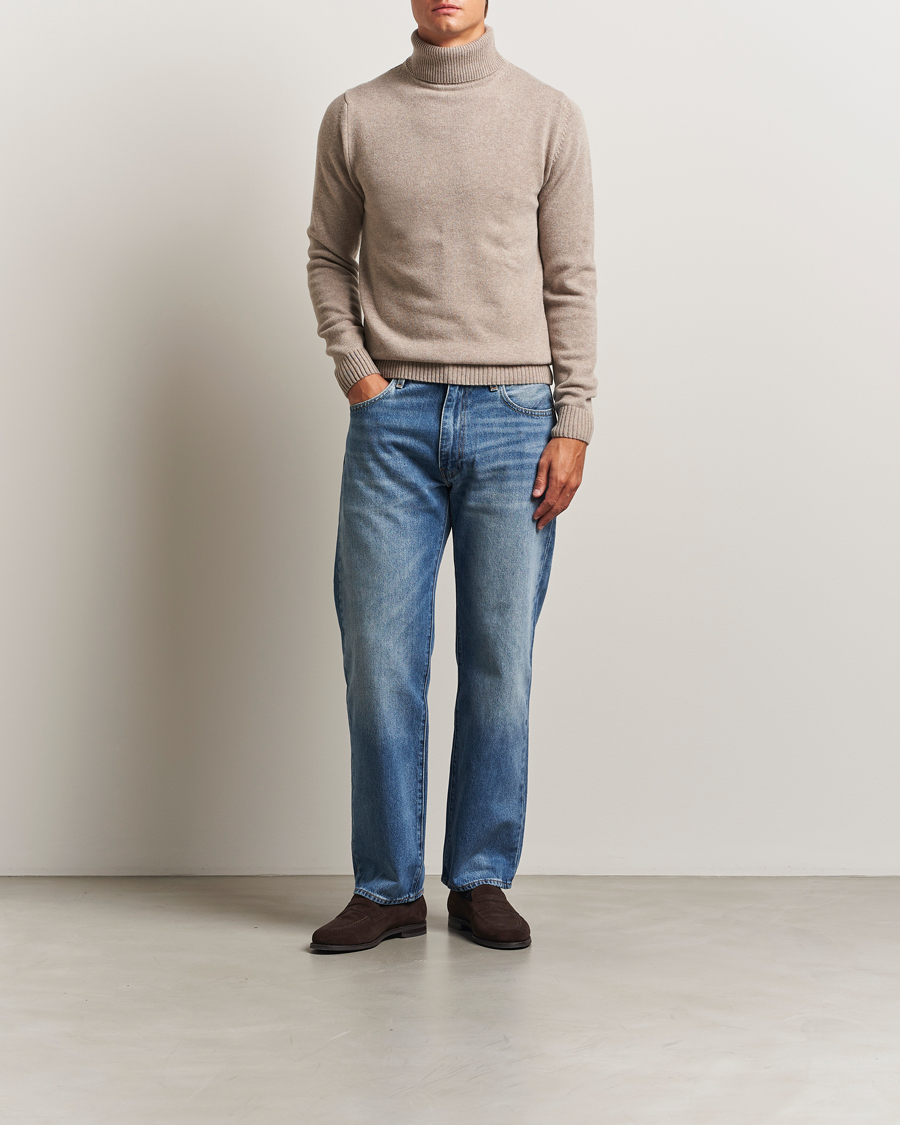 Homme | Pulls Et Tricots | Stenströms | Brushed Merino Rollneck Light Brown