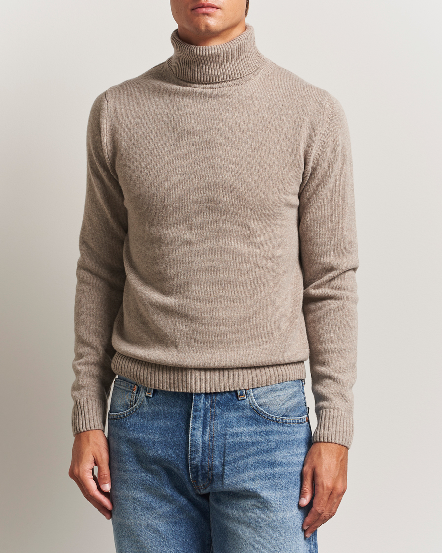 Homme | Pulls Et Tricots | Stenströms | Brushed Merino Rollneck Light Brown