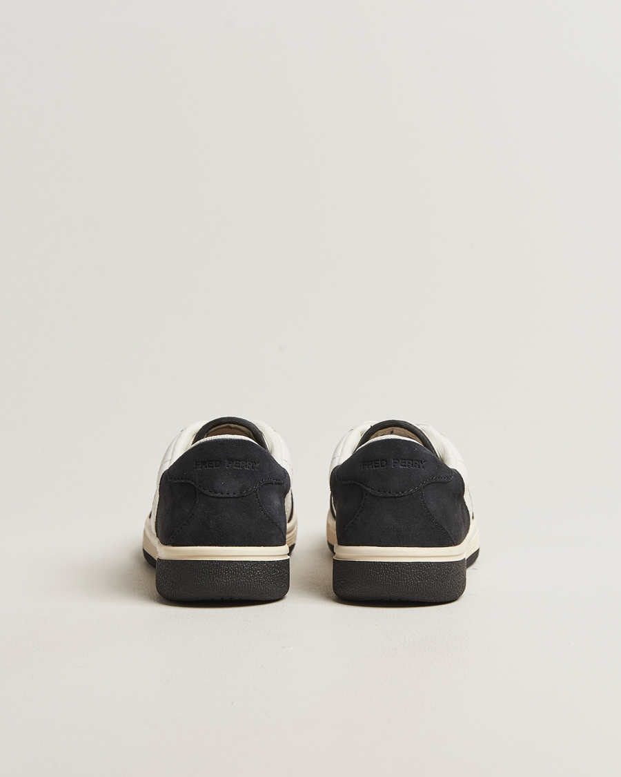 Homme | Baskets | Fred Perry | B11 Leather/Suede Sneaker Snow White/Navy
