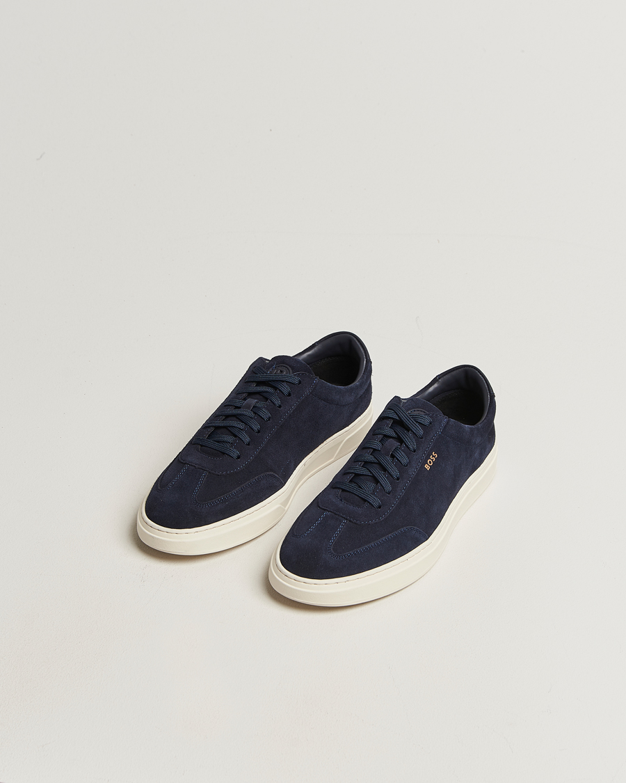 Homme | Baskets | BOSS BLACK | Kieran Suede Sneaker Dark Blue