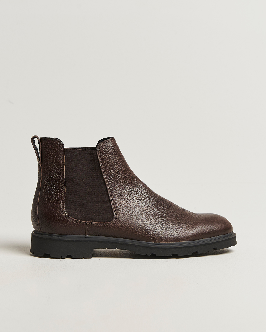Homme | Bottes | UBR | Thunder Chelsea Grained Leather Boot Dark Brown