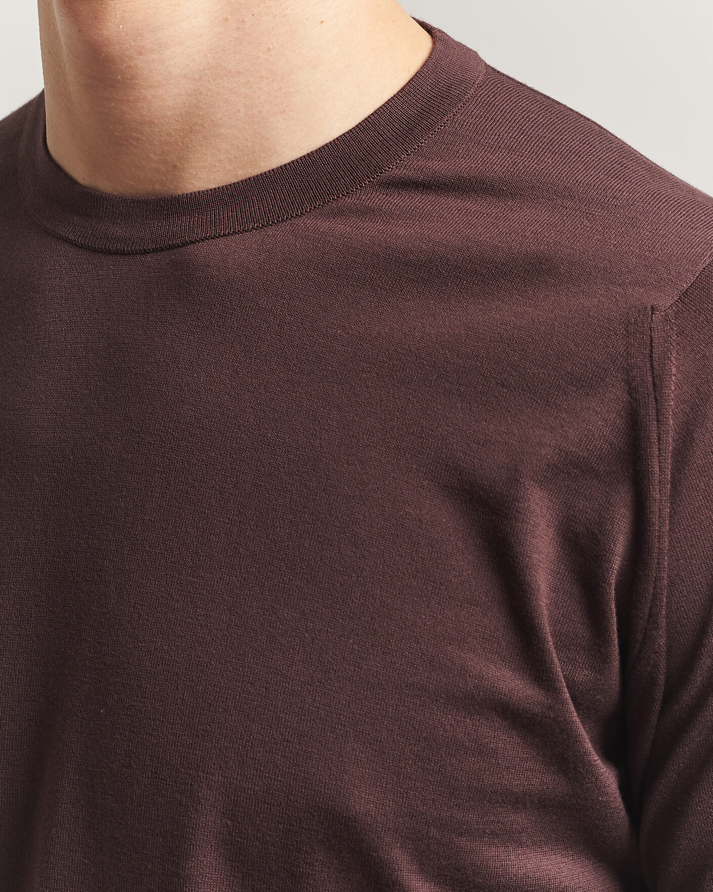 Homme | Pulls Et Tricots | John Smedley | Rowland Sea Island Crew Neck Pullover Raisin Brown