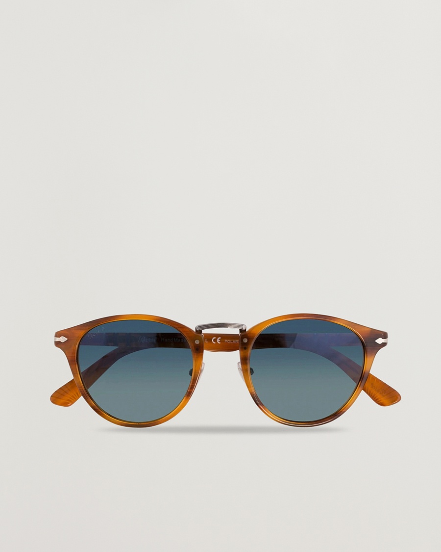 Persol 0PO3108S Polarized Sunglasses Striped Brown/Gradient Blue – Marron