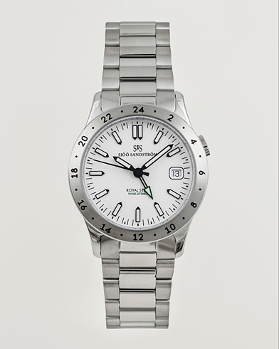 Sjöö Sandström Royal Steel Worldtimer 36mm White with Steel