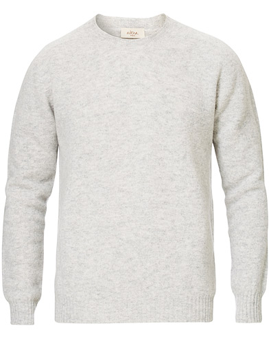 Shetland Crew Neck Sweater Light Grey