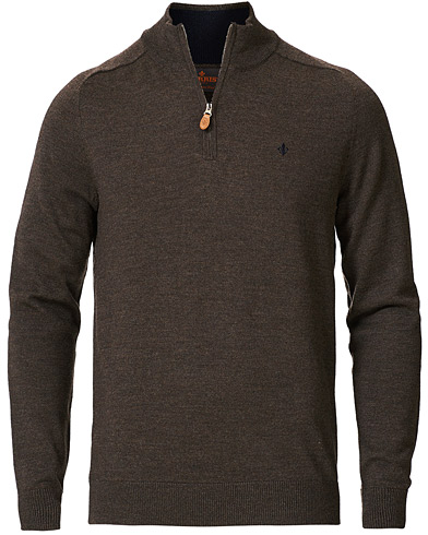  John Merino Half Zip Dark Brown