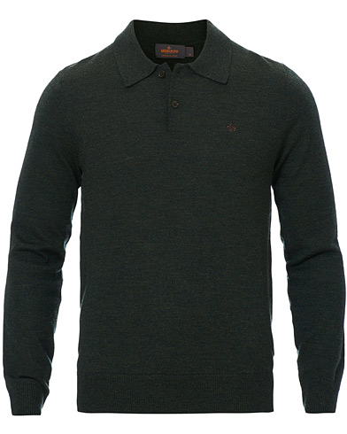  Merino Knitted Polo Dark Green