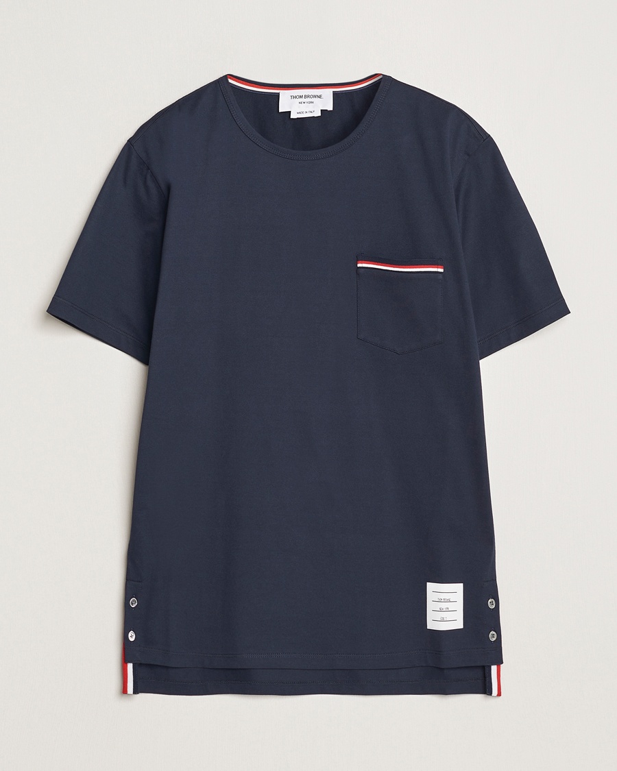 Thom Browne Short Sleeve Pocket T-Shirt Navy – Bleu