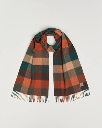 Amanda Christensen Wool Block Check Scarf Multi – Marron