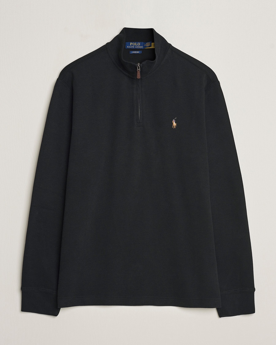 Polo Ralph Lauren Double Knit Jaquard Half Zip Sweater Polo Black – Noir