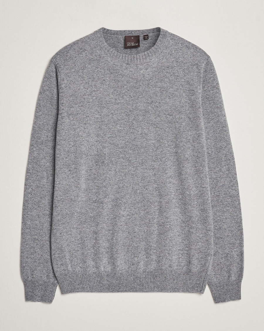 Oscar Jacobson Valter Wool/Cashmere Round Neck Light Grey – Gris