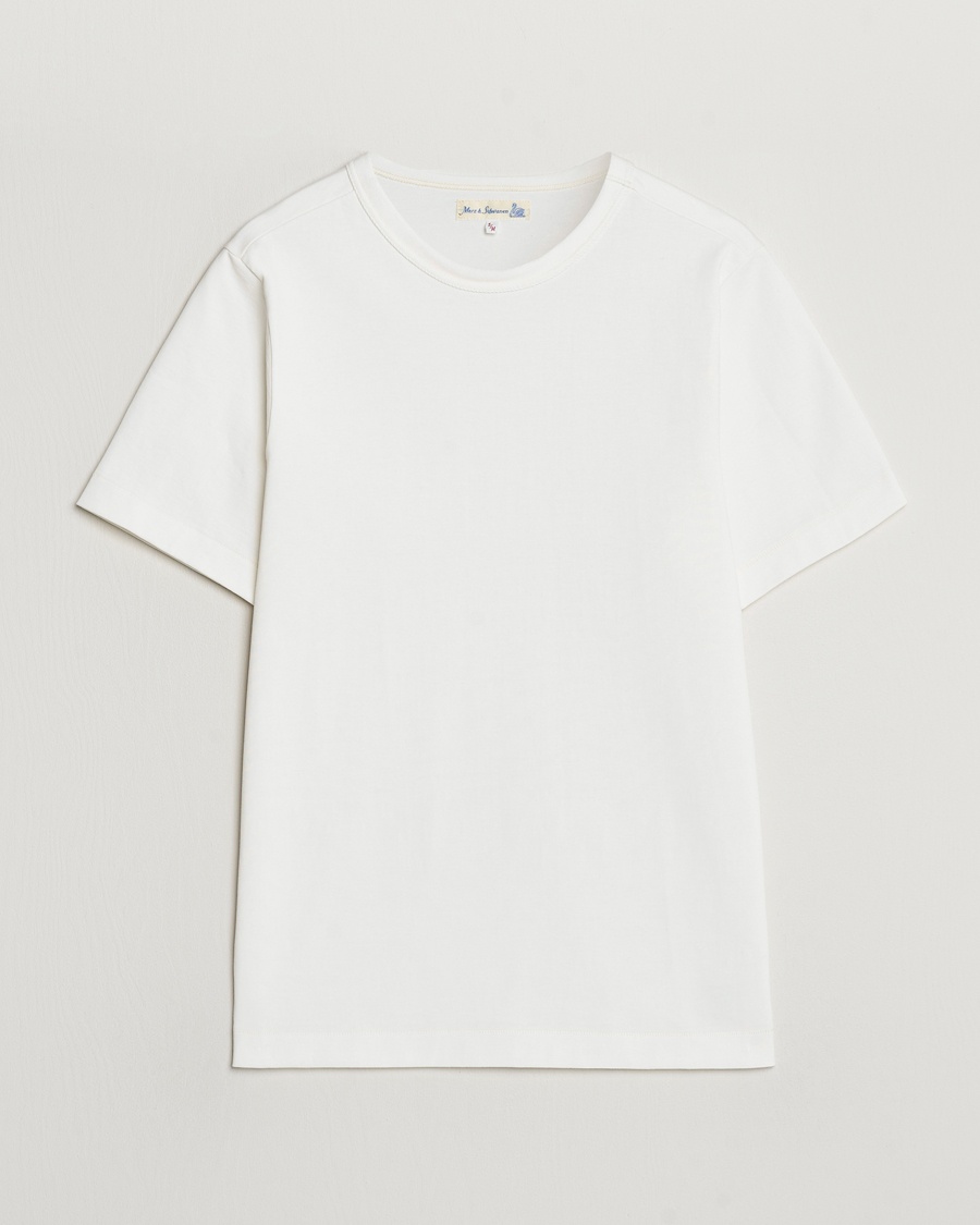 Merz b. Schwanen Relaxed Fit Loopwheeled T-Shirt White – Blanc