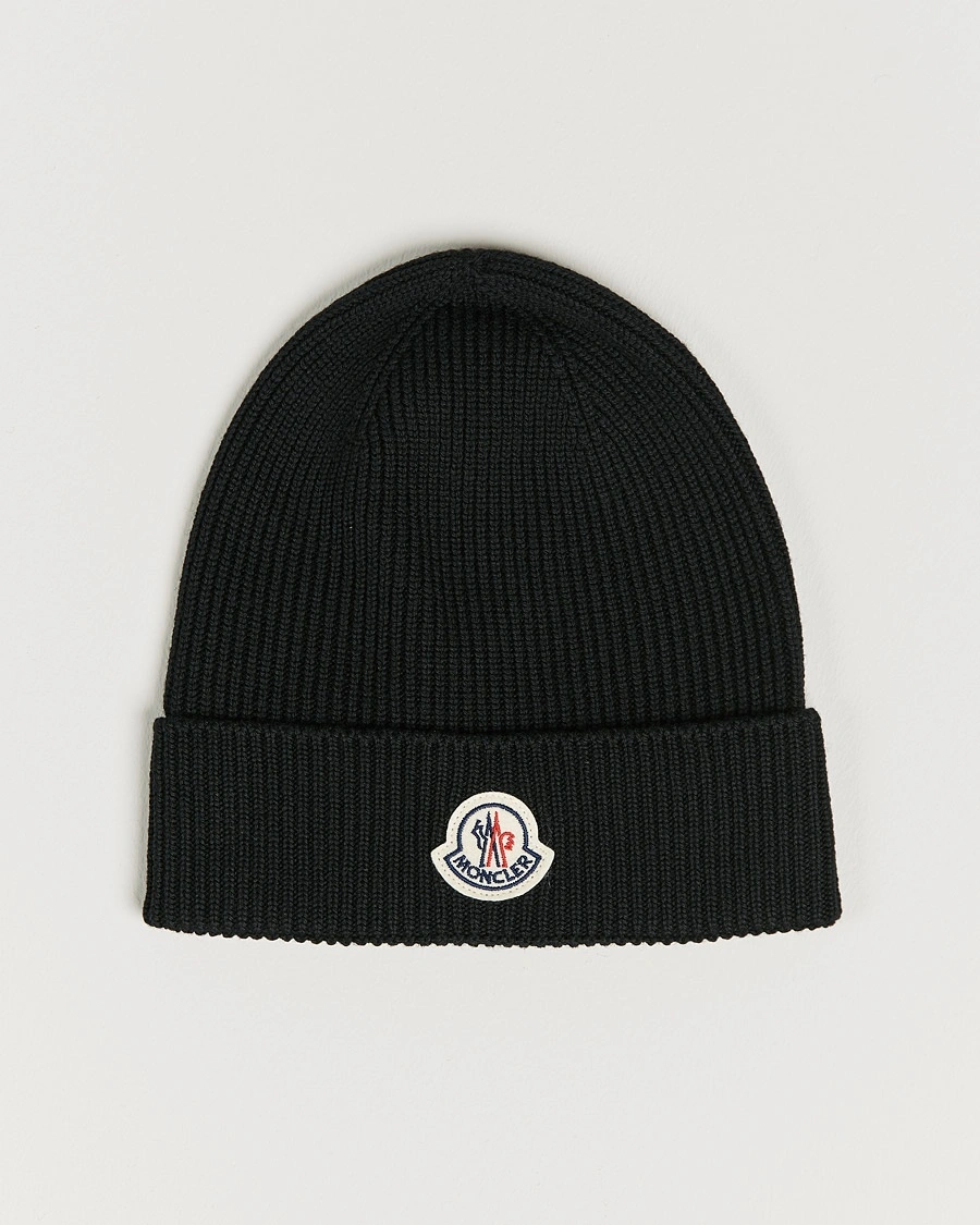 Moncler Rib Wool Beanie Black – Noir