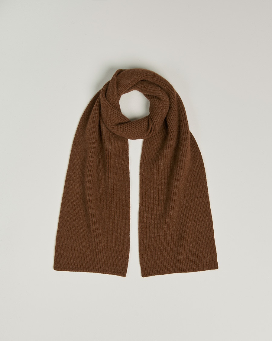 Le Bonnet Lambswool/Caregora Scarf Walnut – Marron