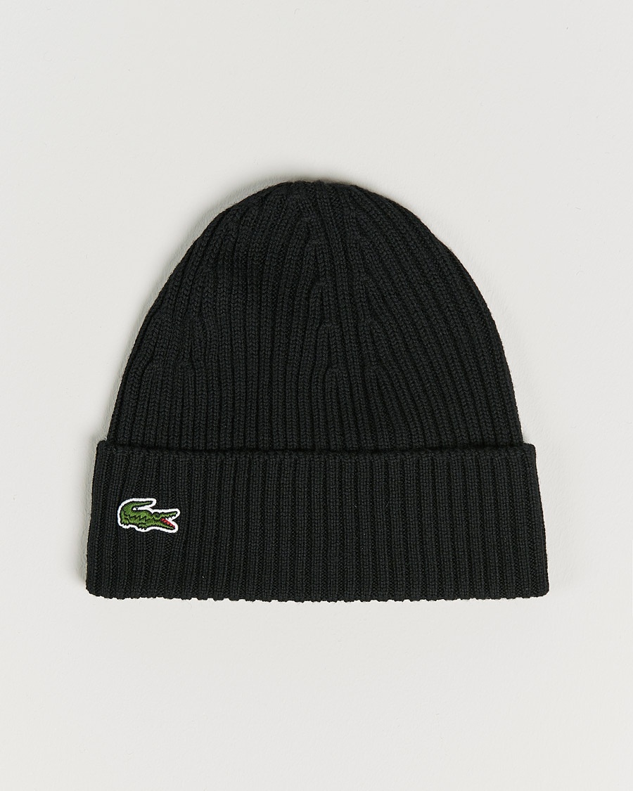 Lacoste Wool Knitted Beanie Black – Noir