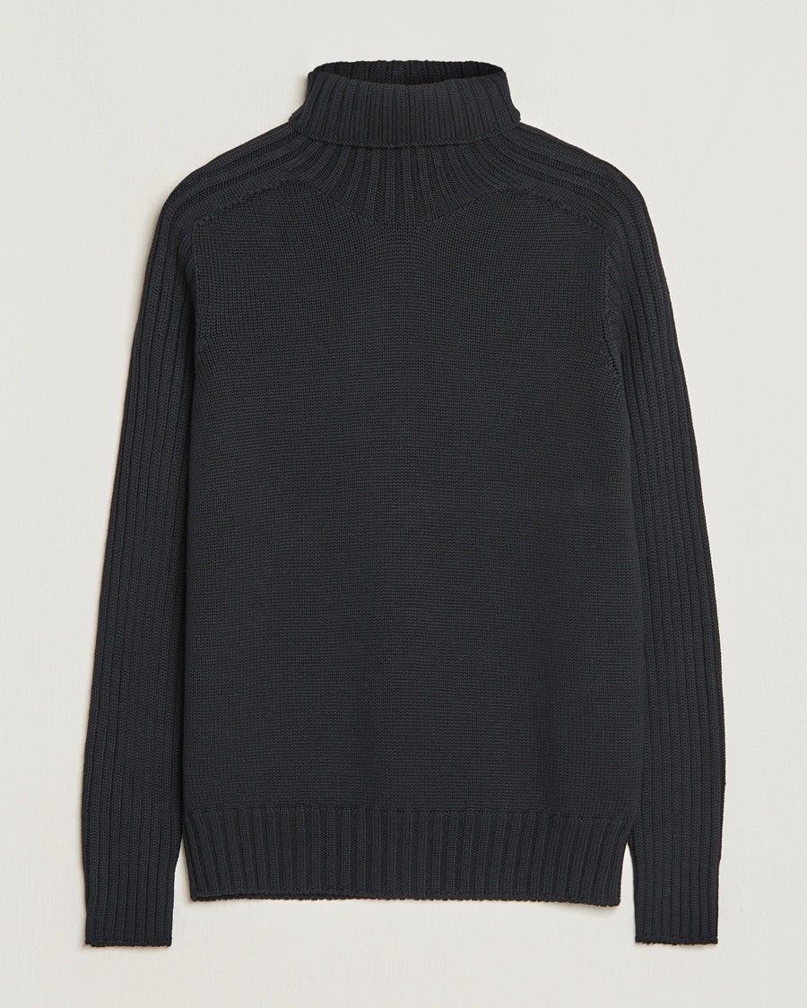 Gran Sasso Rainwool Rollneck Black – Noir