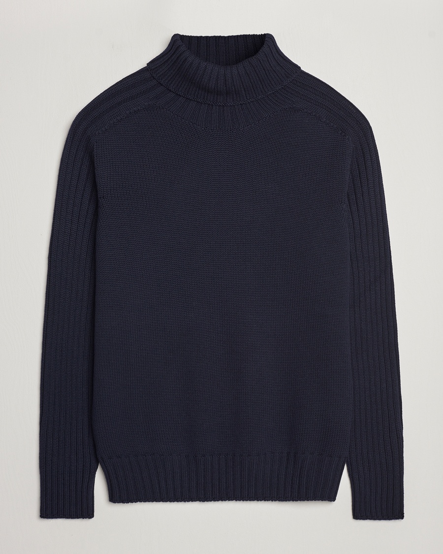 Gran Sasso Rainwool Rollneck Navy – Bleu