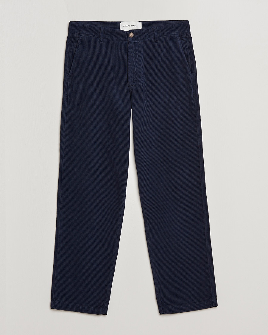 A Day's March Redwood Cord Trousers Navy – Bleu