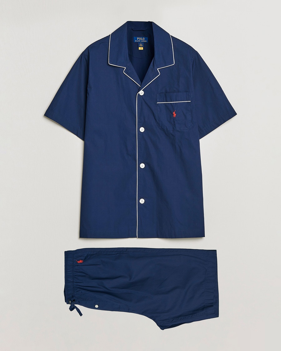 Polo Ralph Lauren Cotton Short Pyjama Set Solid Navy – Bleu