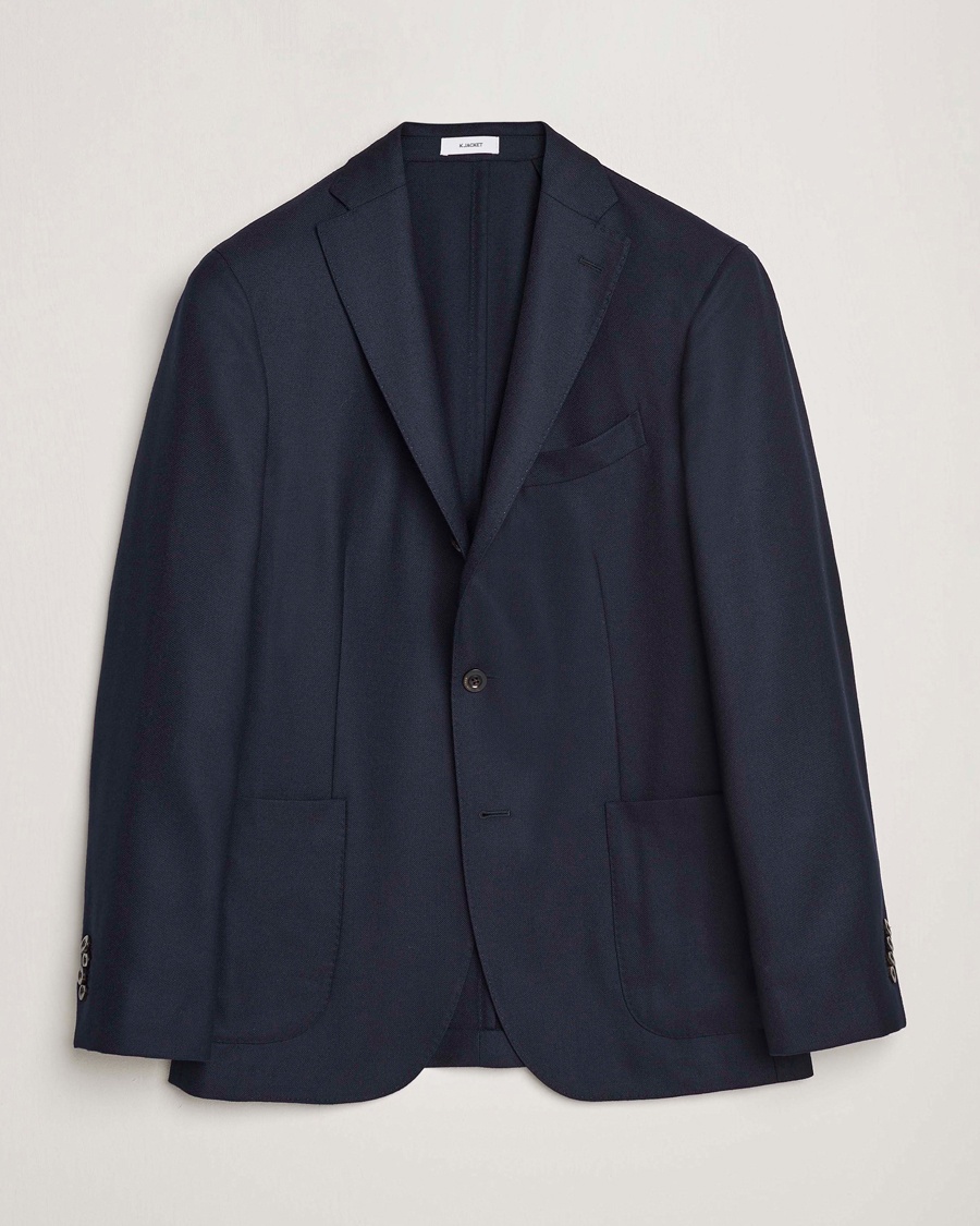 Boglioli K Jacket Wool Hopsack Blazer Navy – Bleu